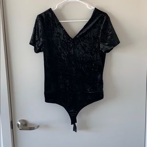 Velvet black bodysuit